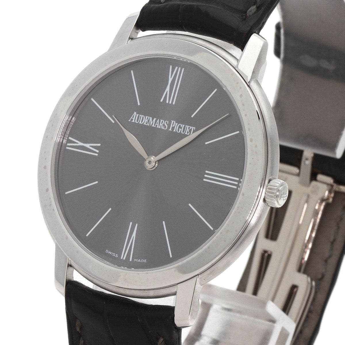 AUDEMARS PIGUET Jules Audemars Extra Flat Watches 15126BC.00.D002CR.01 K18 White Gold/Leather mens