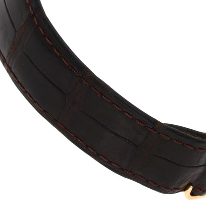 CARTIER Ronde Louis Cartier LM 1.4" Diamond Watches WR000651 K18 Pink Gold/Leather mens