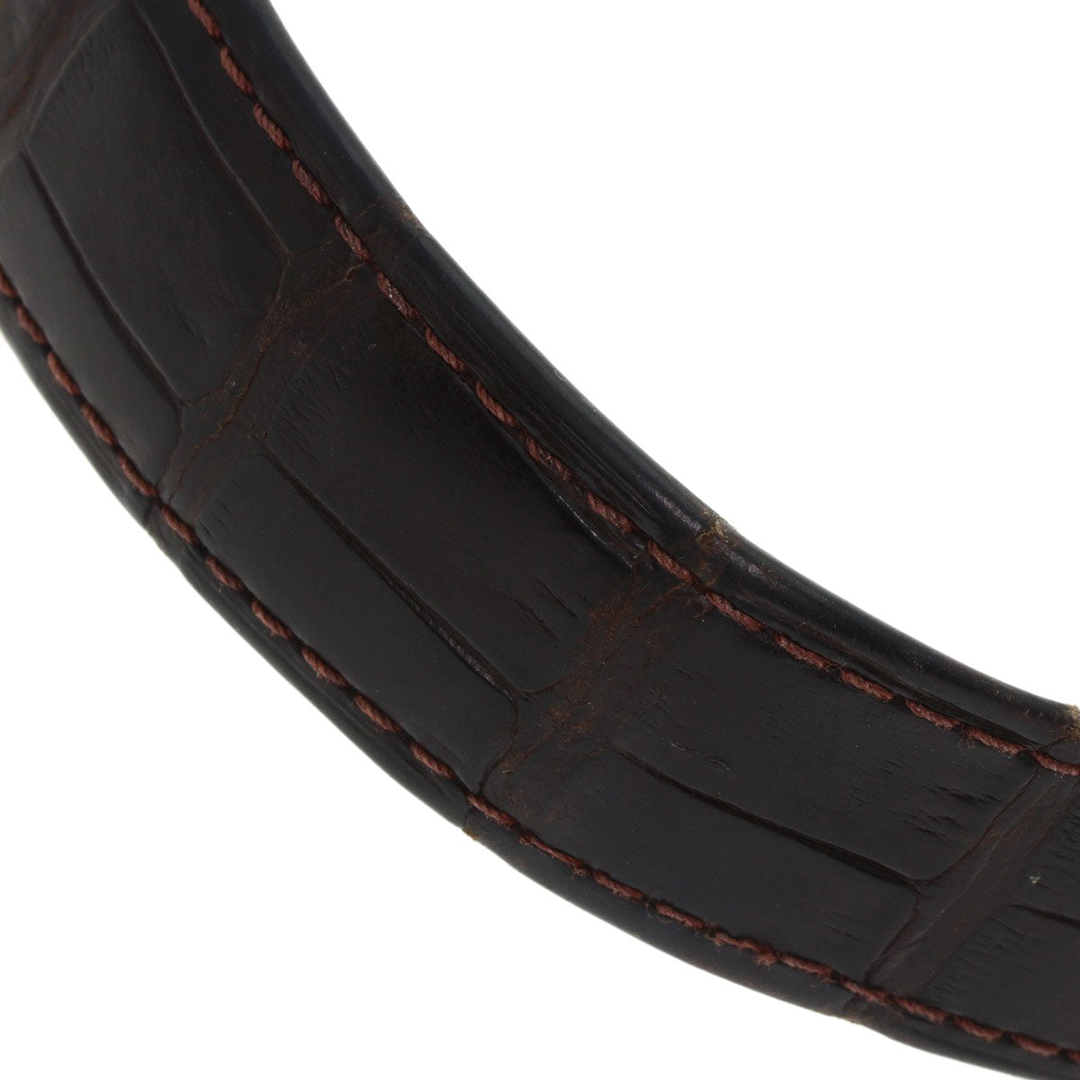 CARTIER Ronde Louis Cartier LM 1.4" Diamond Watches WR000651 K18 Pink Gold/Leather mens