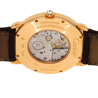 CARTIER Ronde Louis Cartier LM 1.4" Diamond Watches WR000651 K18 Pink Gold/Leather mens