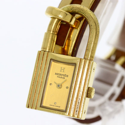 HERMES Kelly watch Watches Gold Plated/Leather Ladies