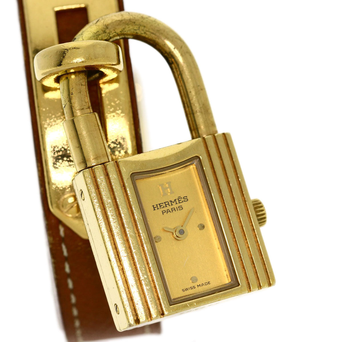 HERMES Kelly watch Watches Gold Plated/Leather Ladies