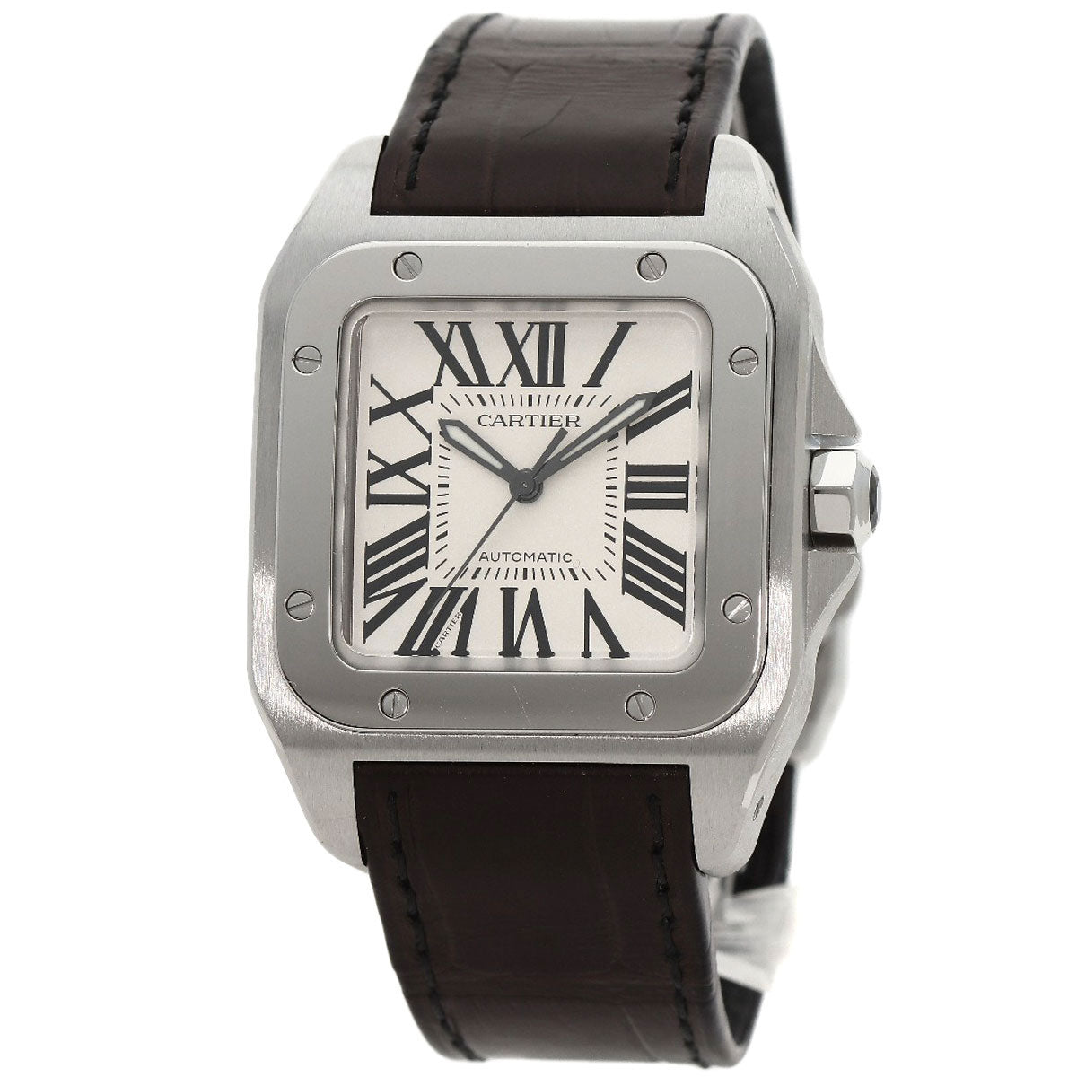 CARTIER Santos 100MM Watches W20106X8 Stainless Steel/Leather mens