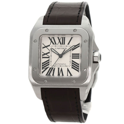 CARTIER Santos 100MM Watches W20106X8 Stainless Steel/Leather mens