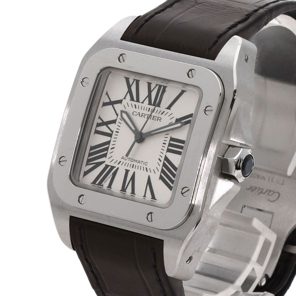 CARTIER Santos 100MM Watches W20106X8 Stainless Steel/Leather mens