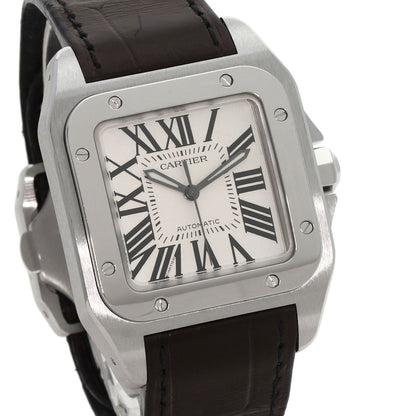 CARTIER Santos 100MM Watches W20106X8 Stainless Steel/Leather mens