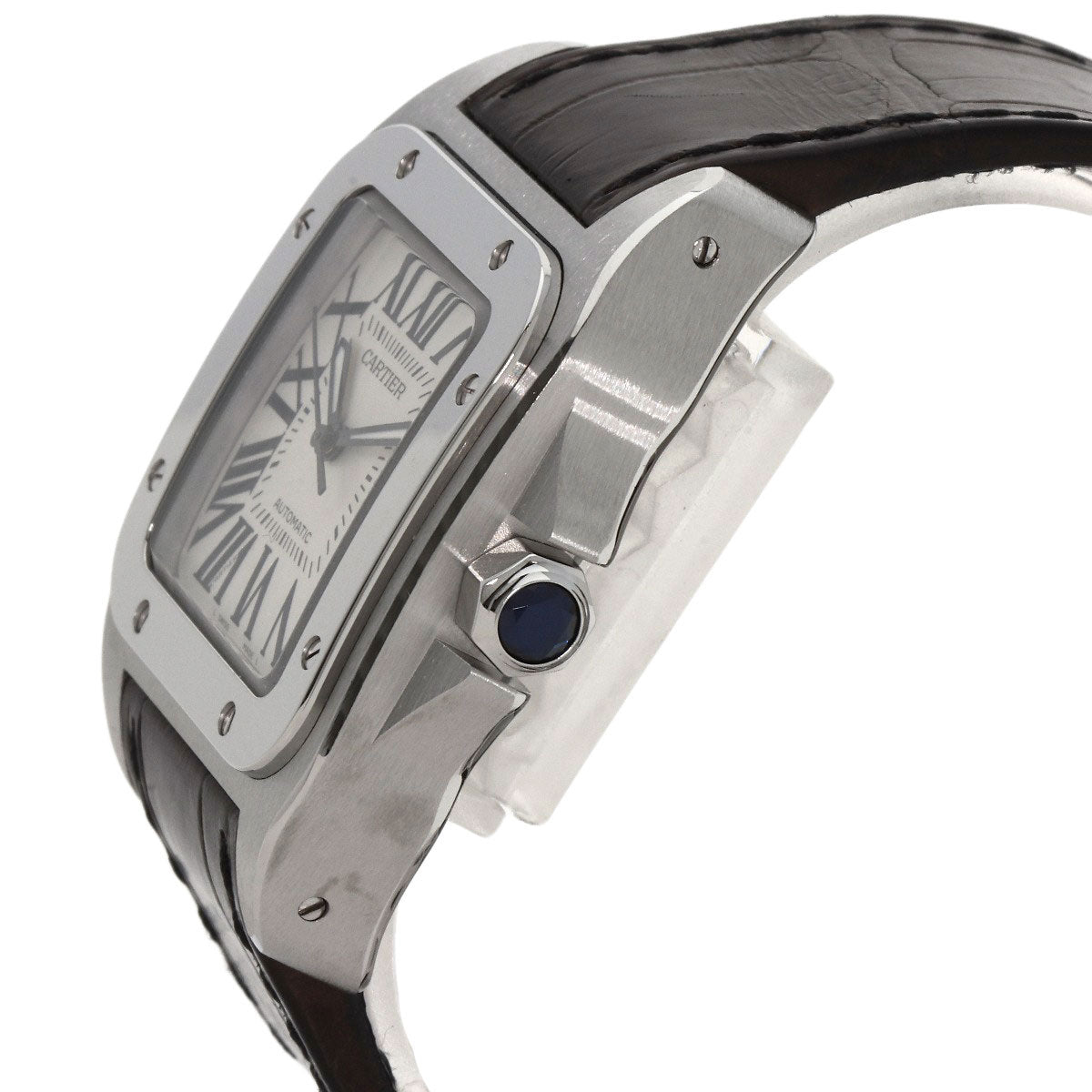 CARTIER Santos 100MM Watches W20106X8 Stainless Steel/Leather mens