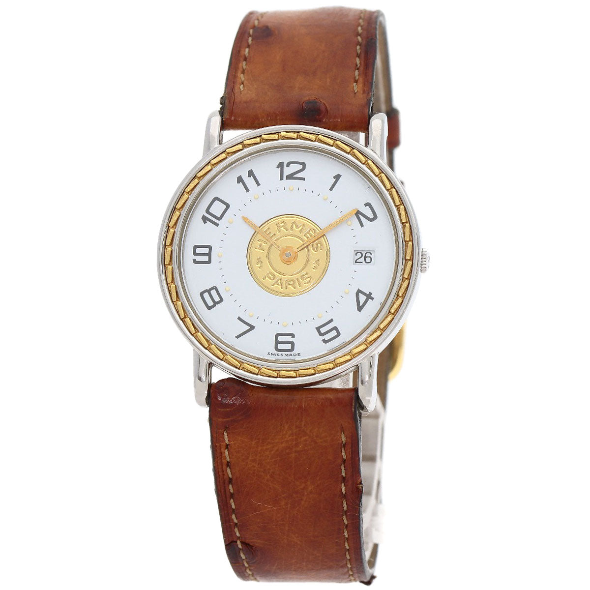 HERMES Serie Watches Stainless Steel/Leather mens