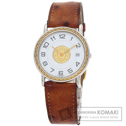 HERMES Serie Watches Stainless Steel/Leather mens