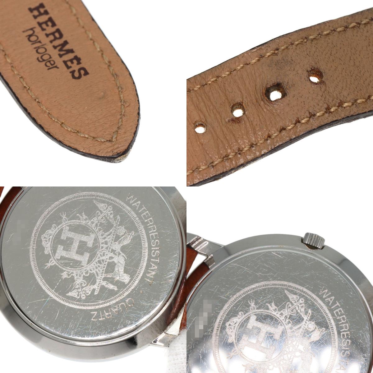 HERMES Serie Watches Stainless Steel/Leather mens