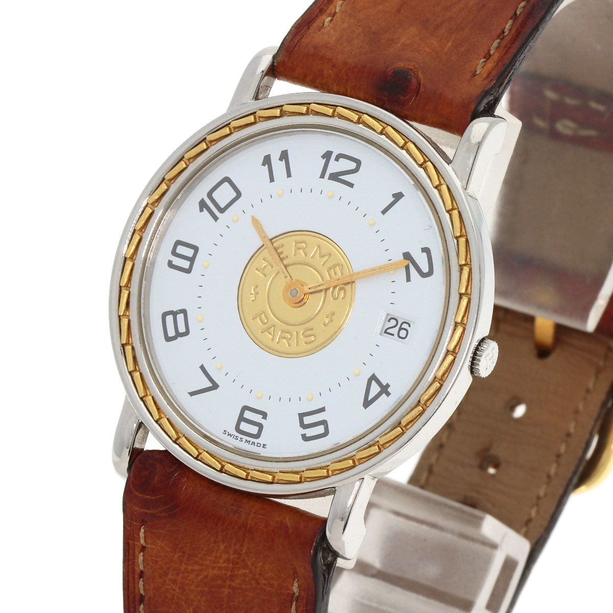 HERMES Serie Watches Stainless Steel/Leather mens