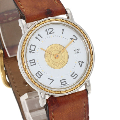 HERMES Serie Watches Stainless Steel/Leather mens