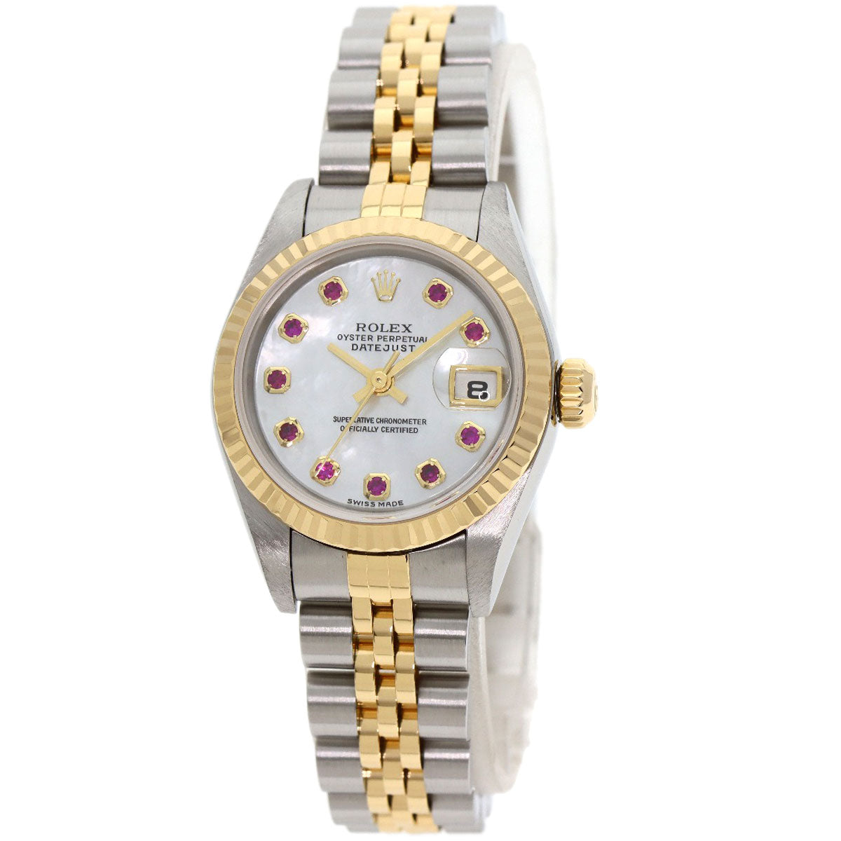 ROLEX Datejust 10P Ruby Watches 79173NGR Stainless Steel/SSxK18YG Ladies