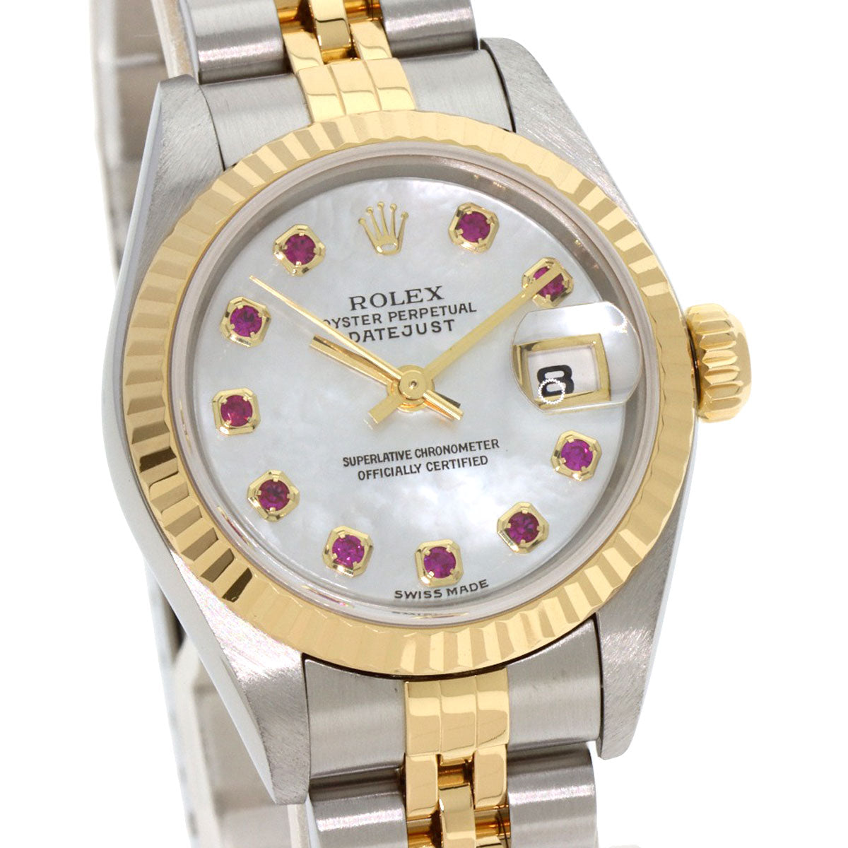 ROLEX Datejust 10P Ruby Watches 79173NGR Stainless Steel/SSxK18YG Ladies