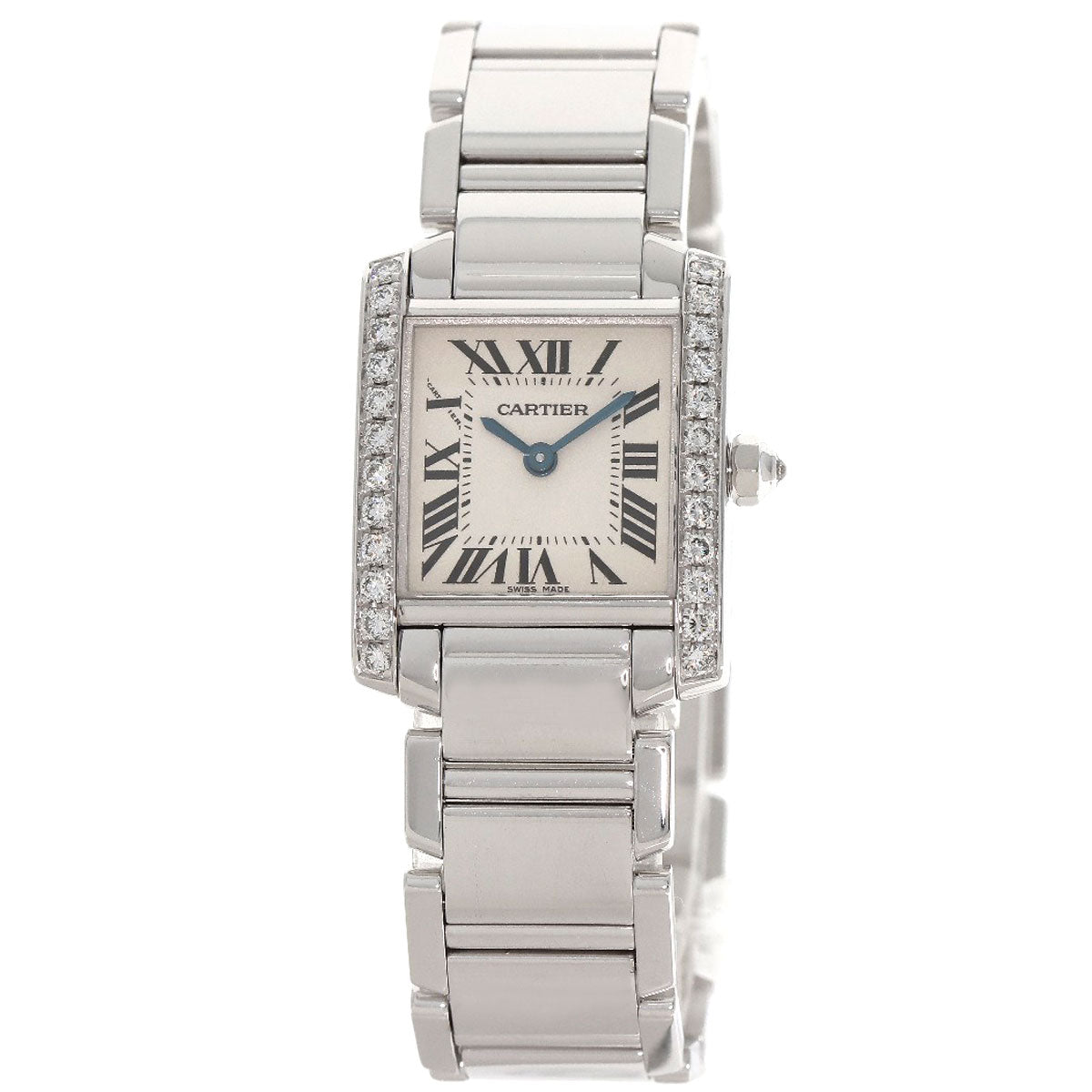 CARTIER Tank Francaise SM Bezel Diamond Watches WE1002S3 K18 White Gold/K18 White Gold Ladies