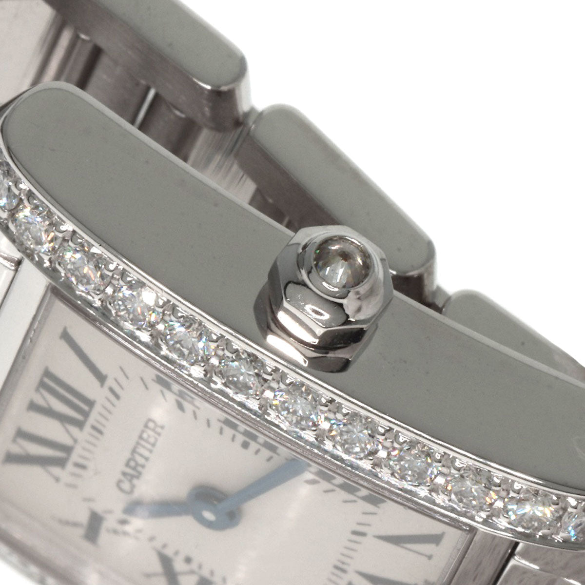 CARTIER Tank Francaise SM Bezel Diamond Watches WE1002S3 K18 White Gold/K18 White Gold Ladies