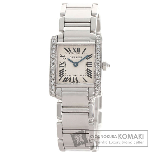 CARTIER Tank Francaise SM Bezel Diamond Watches WE1002S3 K18 White Gold/K18 White Gold Ladies