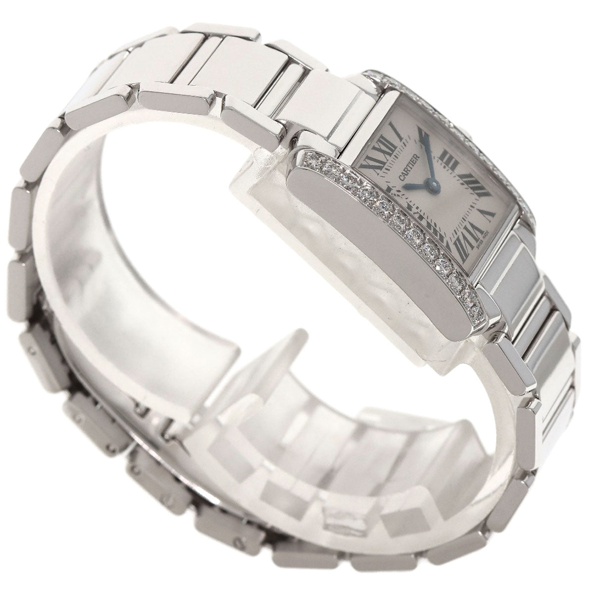 CARTIER Tank Francaise SM Bezel Diamond Watches WE1002S3 K18 White Gold/K18 White Gold Ladies