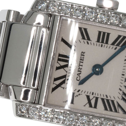 CARTIER Tank Francaise SM Bezel Diamond Watches WE1002S3 K18 White Gold/K18 White Gold Ladies