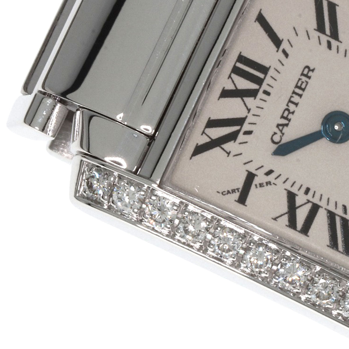 CARTIER Tank Francaise SM Bezel Diamond Watches WE1002S3 K18 White Gold/K18 White Gold Ladies