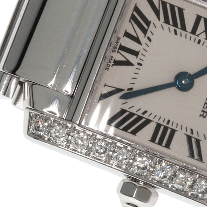 CARTIER Tank Francaise SM Bezel Diamond Watches WE1002S3 K18 White Gold/K18 White Gold Ladies