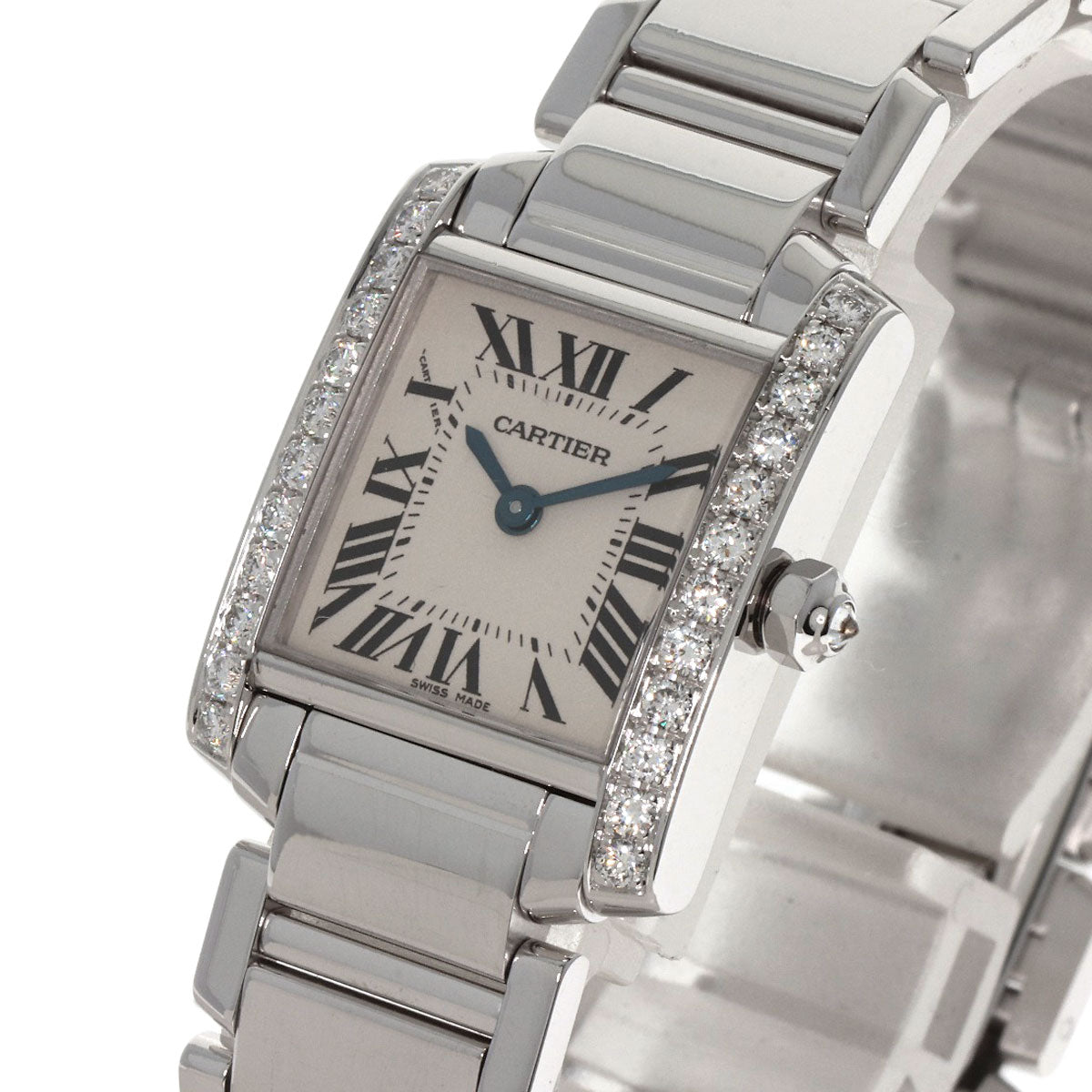 CARTIER Tank Francaise SM Bezel Diamond Watches WE1002S3 K18 White Gold/K18 White Gold Ladies