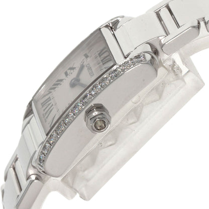 CARTIER Tank Francaise SM Bezel Diamond Watches WE1002S3 K18 White Gold/K18 White Gold Ladies