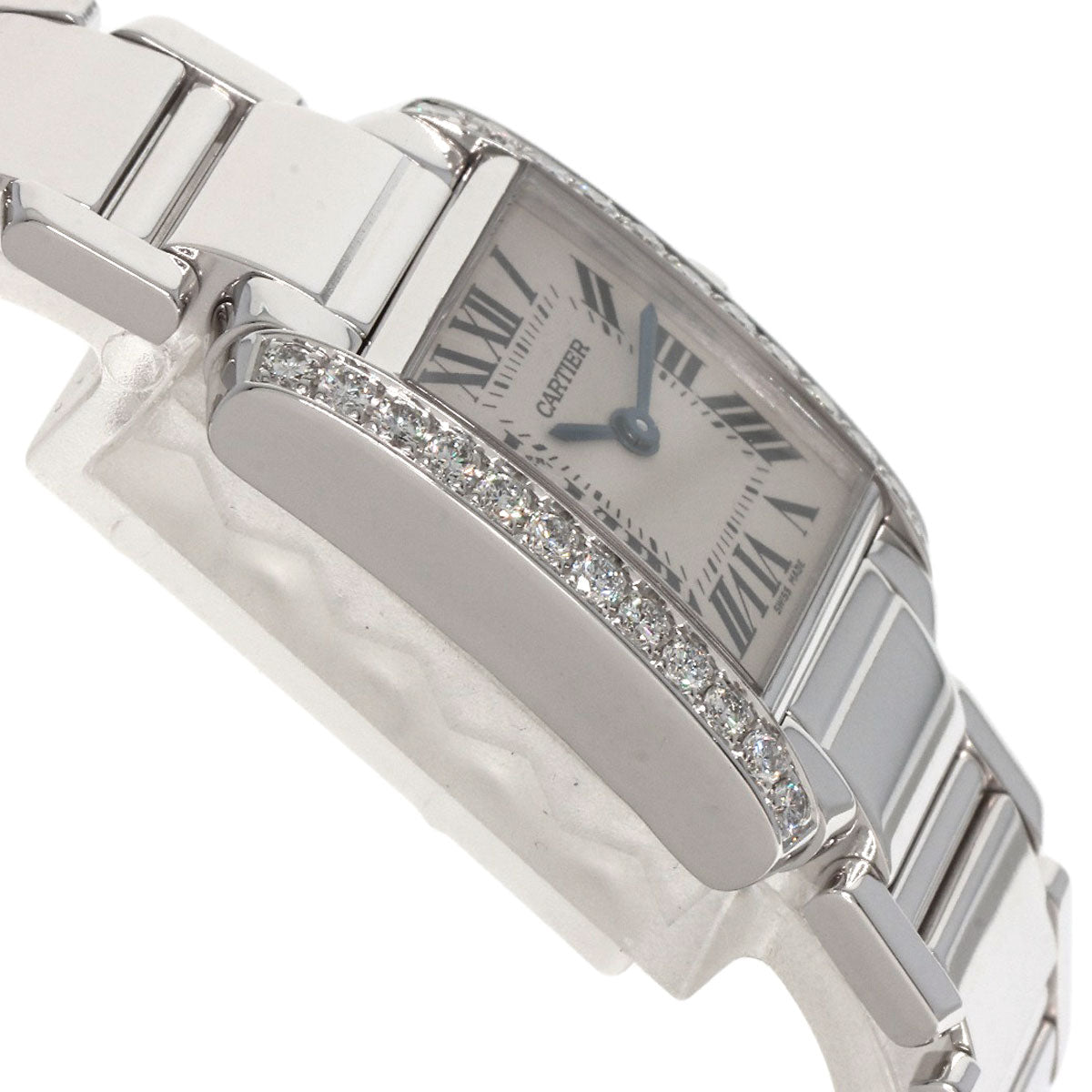 CARTIER Tank Francaise SM Bezel Diamond Watches WE1002S3 K18 White Gold/K18 White Gold Ladies