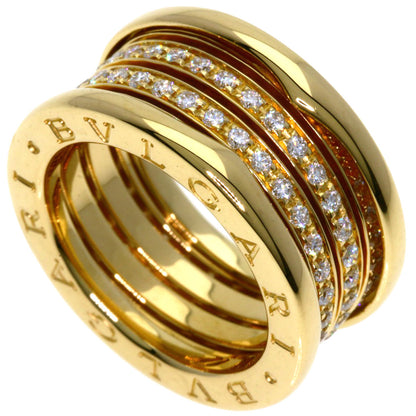 BVLGARI B.zero1 3 band full Diamond #50 Ring K18 Yellow Gold Ladies [Used]