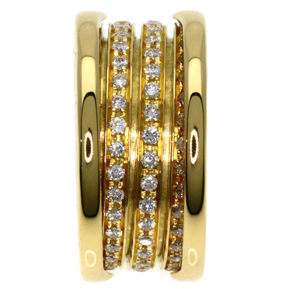 BVLGARI B.zero1 3 band full Diamond #50 Ring K18 Yellow Gold Ladies [Used]