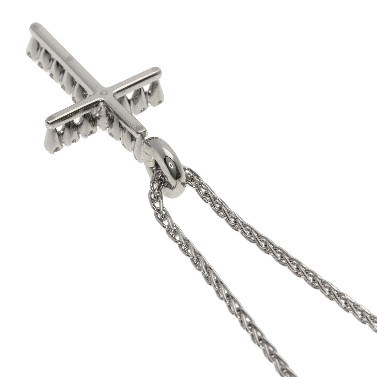 Damiani Mystery Cross Diamond Necklace Platinum PT950 Ladies [Used]