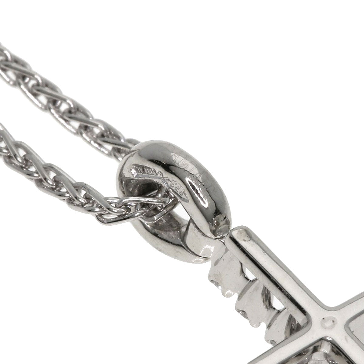 Damiani Mystery Cross Diamond Necklace Platinum PT950 Ladies [Used]