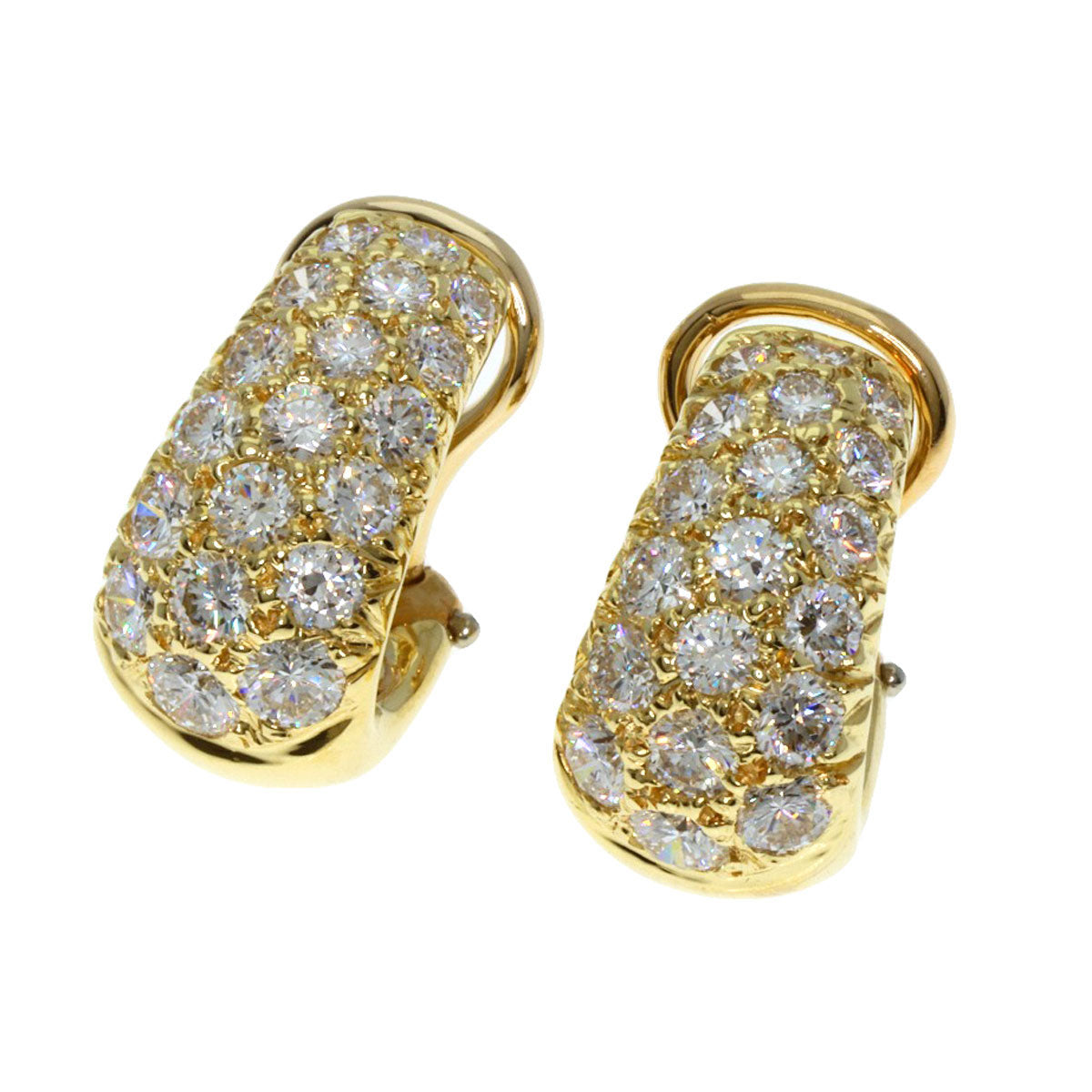 HARRY WINSTON Pave Diamond Earring K18 Yellow Gold Ladies [Used]