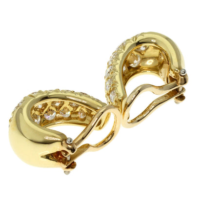 HARRY WINSTON Pave Diamond Earring K18 Yellow Gold Ladies [Used]