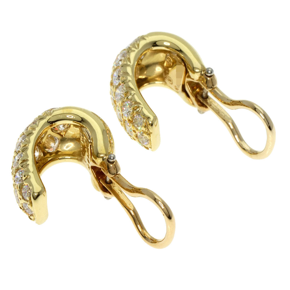 HARRY WINSTON Pave Diamond Earring K18 Yellow Gold Ladies [Used]