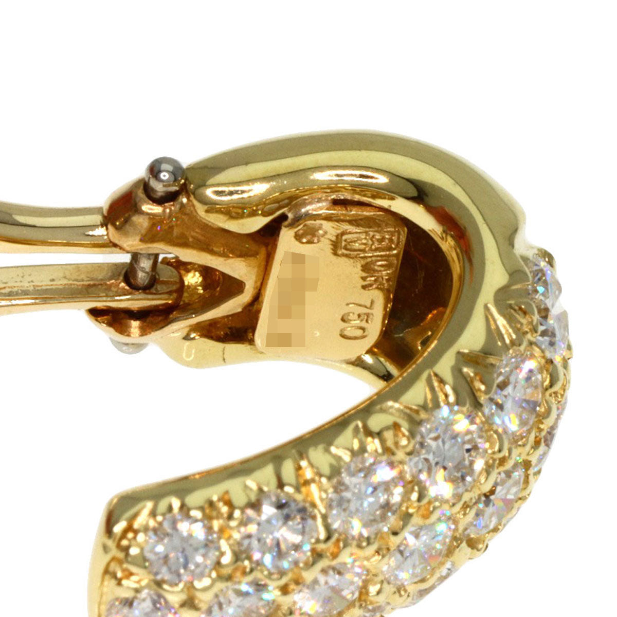 HARRY WINSTON Pave Diamond Earring K18 Yellow Gold Ladies [Used]