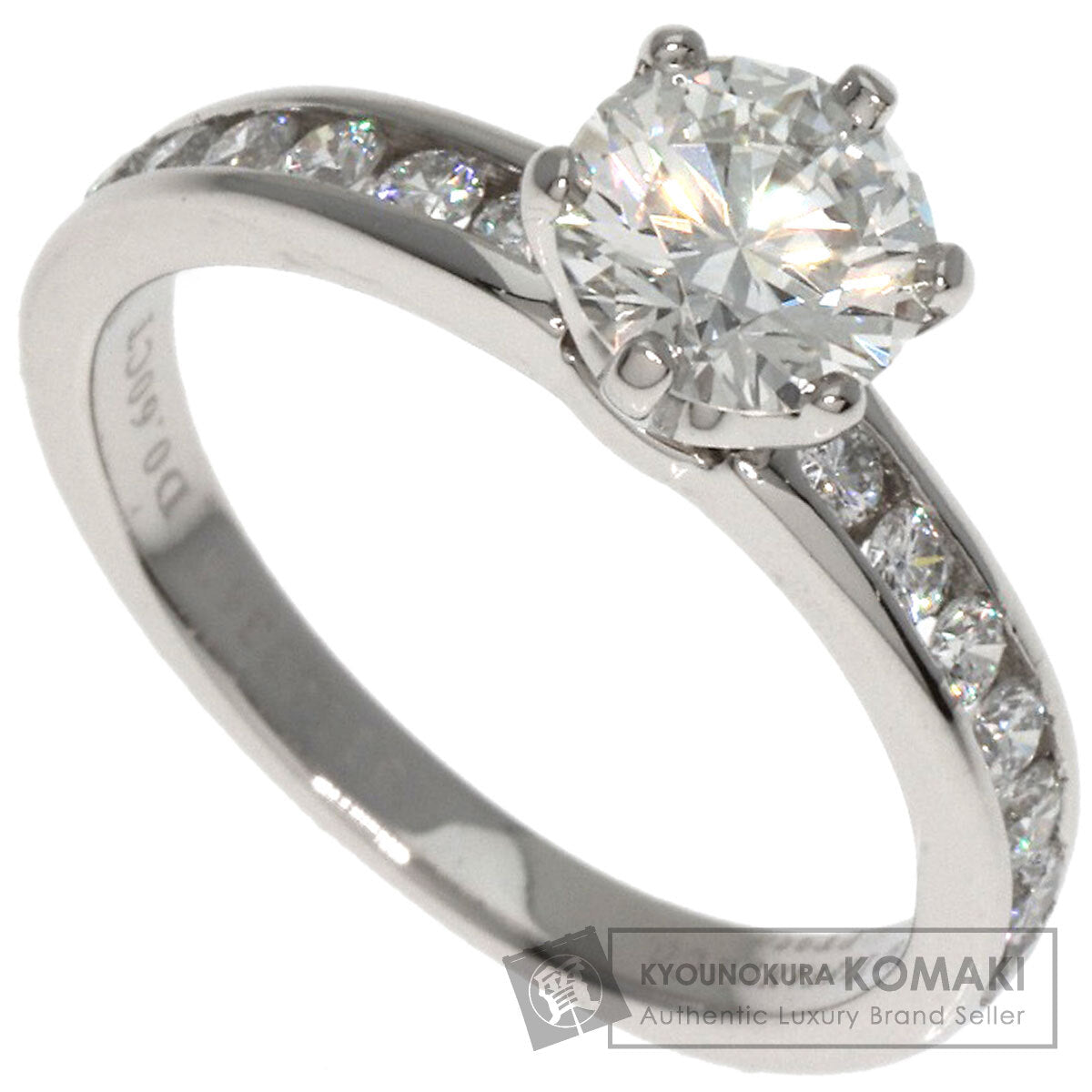TIFFANY&Co.   Ring Solitaire Channel Setting Diamond Platinum PT950 Ladies