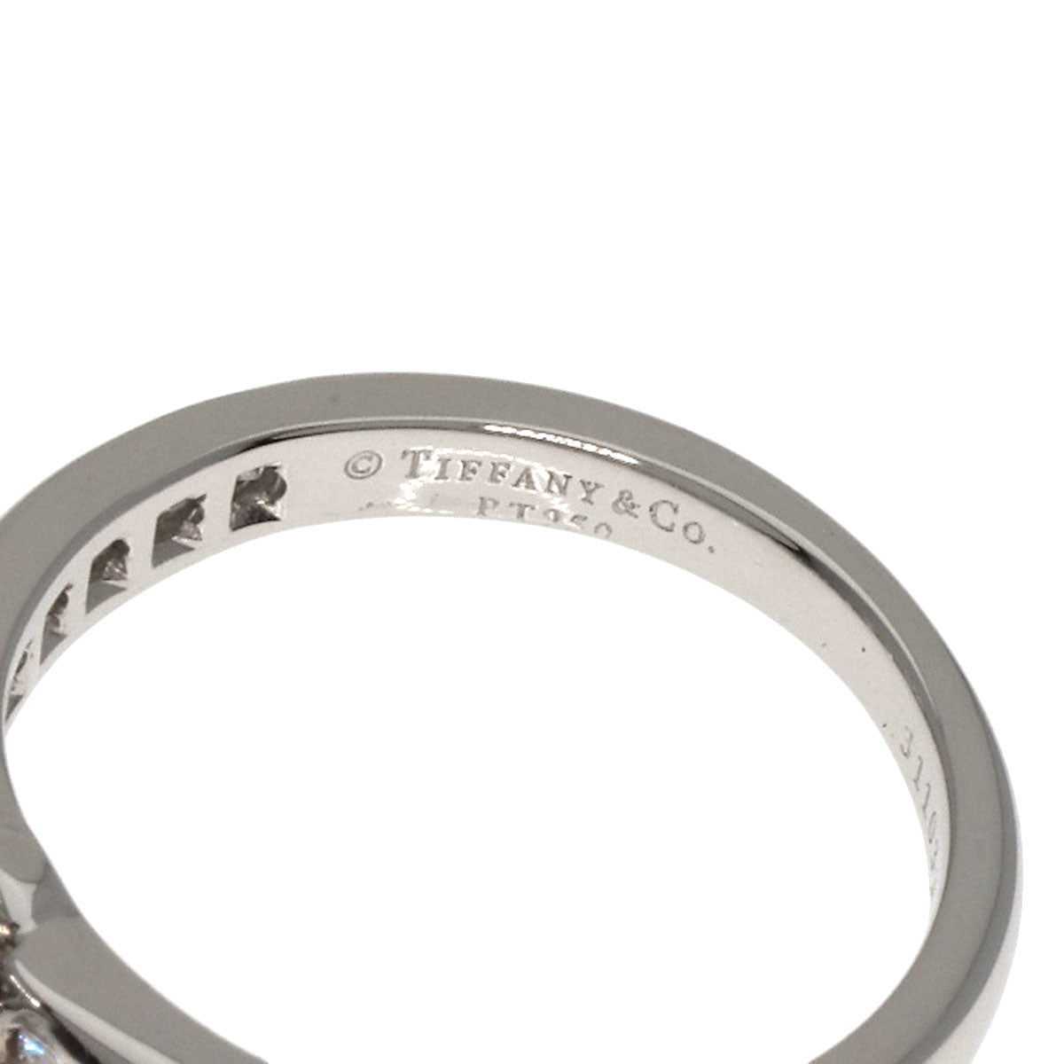 TIFFANY&Co.   Ring Solitaire Channel Setting Diamond Platinum PT950 Ladies