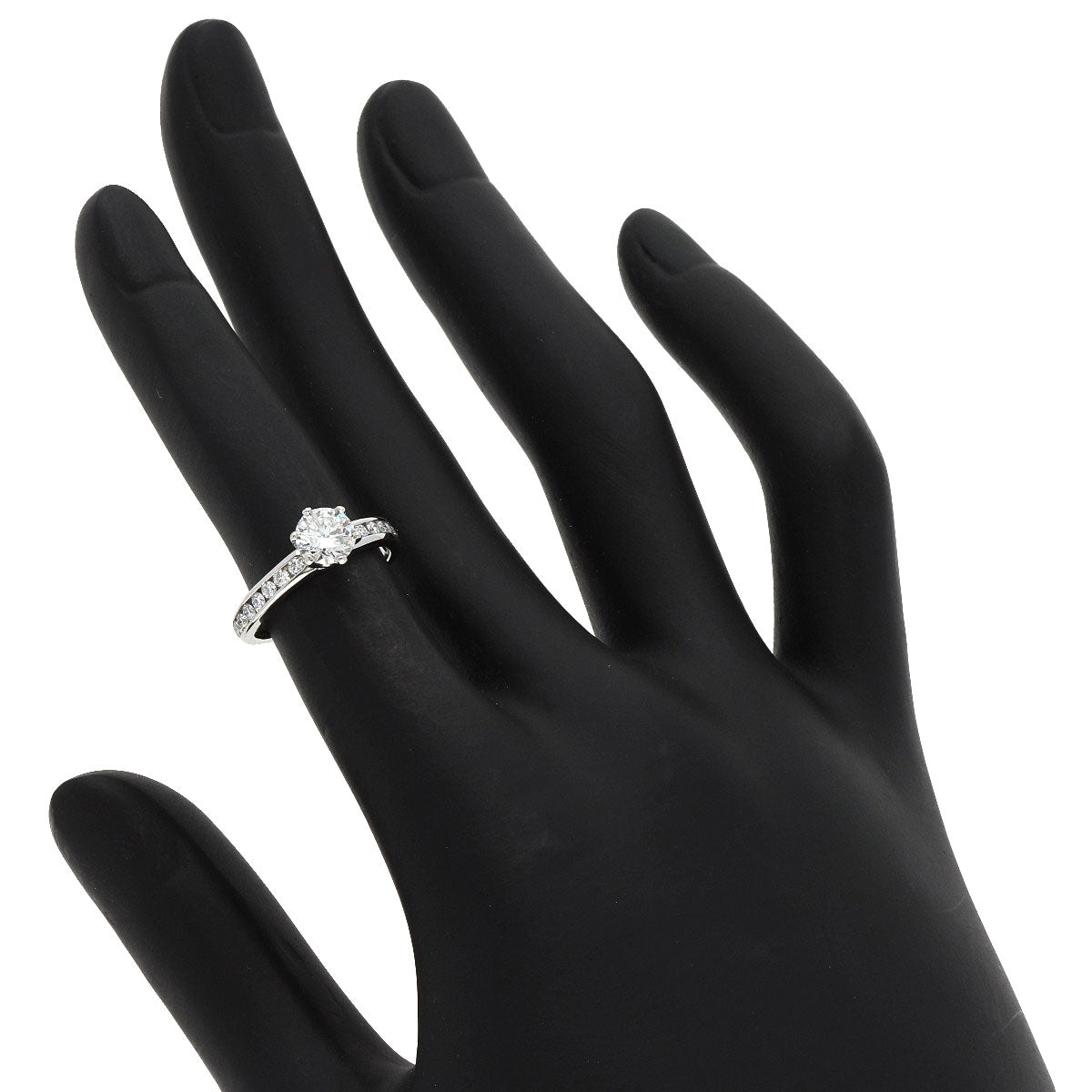 TIFFANY&Co.   Ring Solitaire Channel Setting Diamond Platinum PT950 Ladies