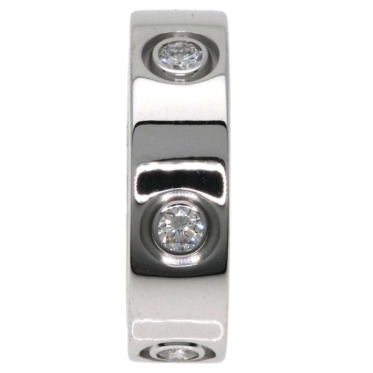 CARTIER love ring full Diamond # 50 Ring K18 White Gold Ladies [Used]