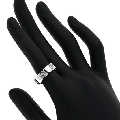 CARTIER   Ring love ring full Diamond # 50 K18 White Gold Ladies