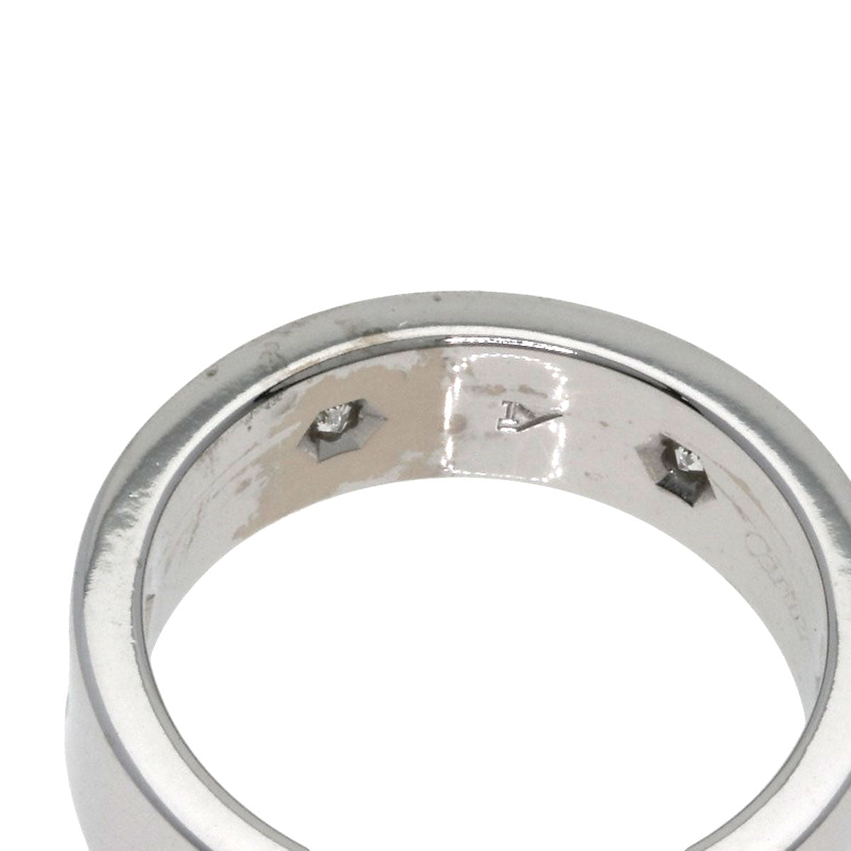 CARTIER   Ring love ring full Diamond # 50 K18 White Gold Ladies