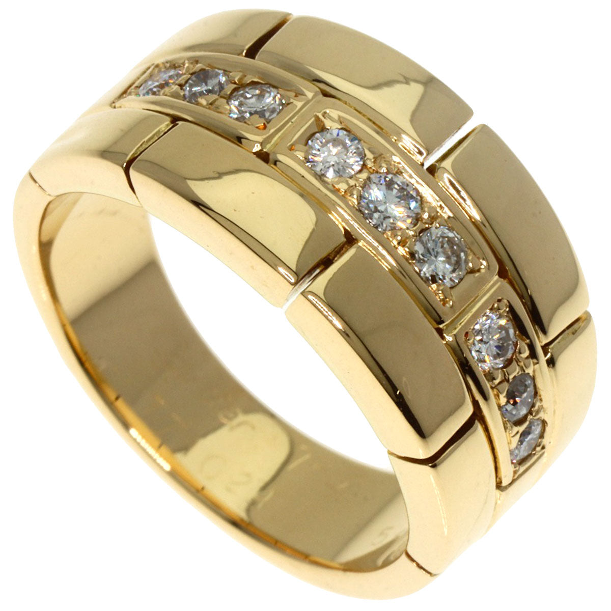 CARTIER   Ring Mayon PANTHERE Diamond #54 K18 Yellow Gold Ladies