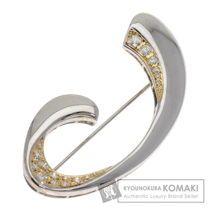 MIKIMOTO Diamond Brooch K18 White Gold K14Ladies [Used]