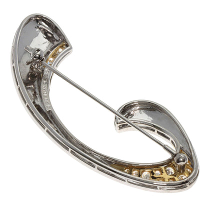 MIKIMOTO Diamond Brooch K18 White Gold K14Ladies [Used]