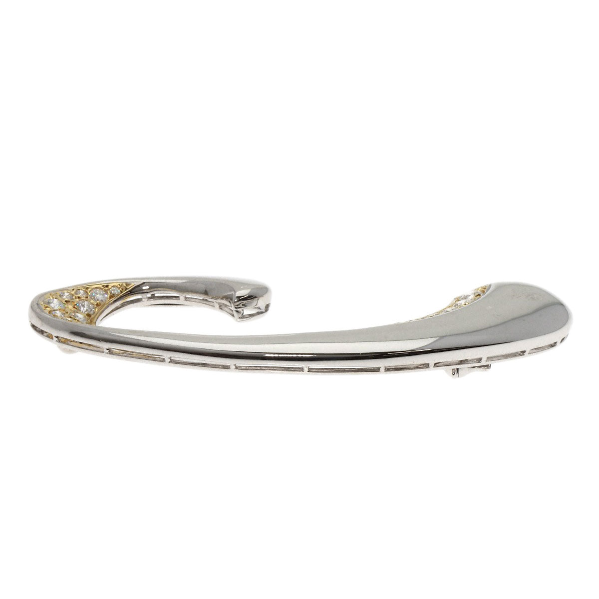 MIKIMOTO Diamond Brooch K18 White Gold K14Ladies [Used]