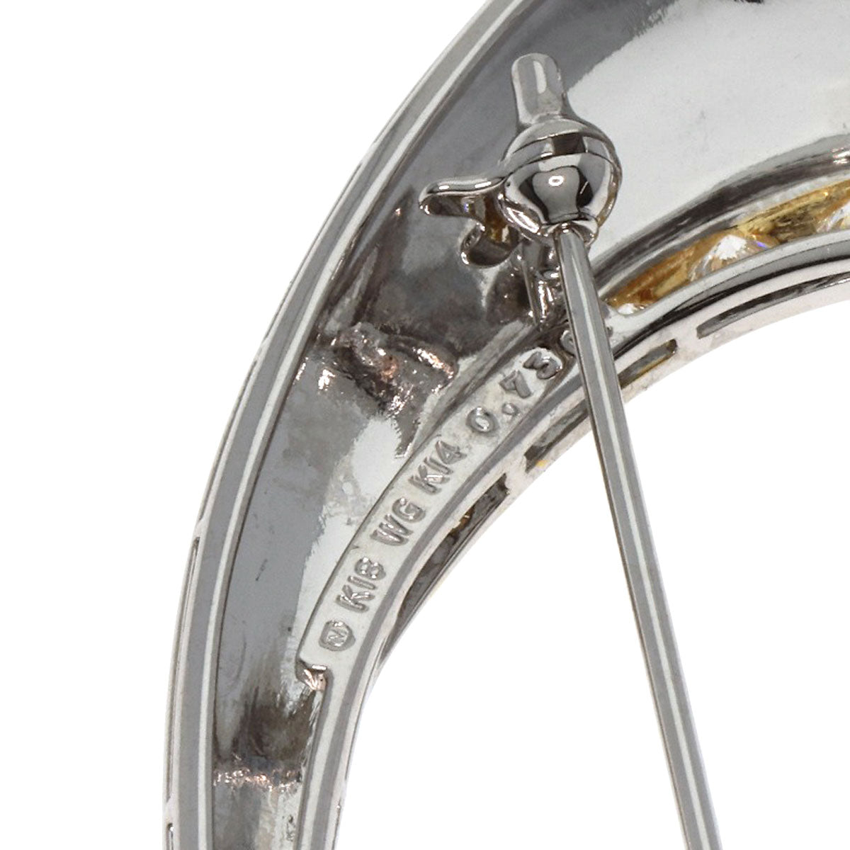 MIKIMOTO Diamond Brooch K18 White Gold K14Ladies [Used]