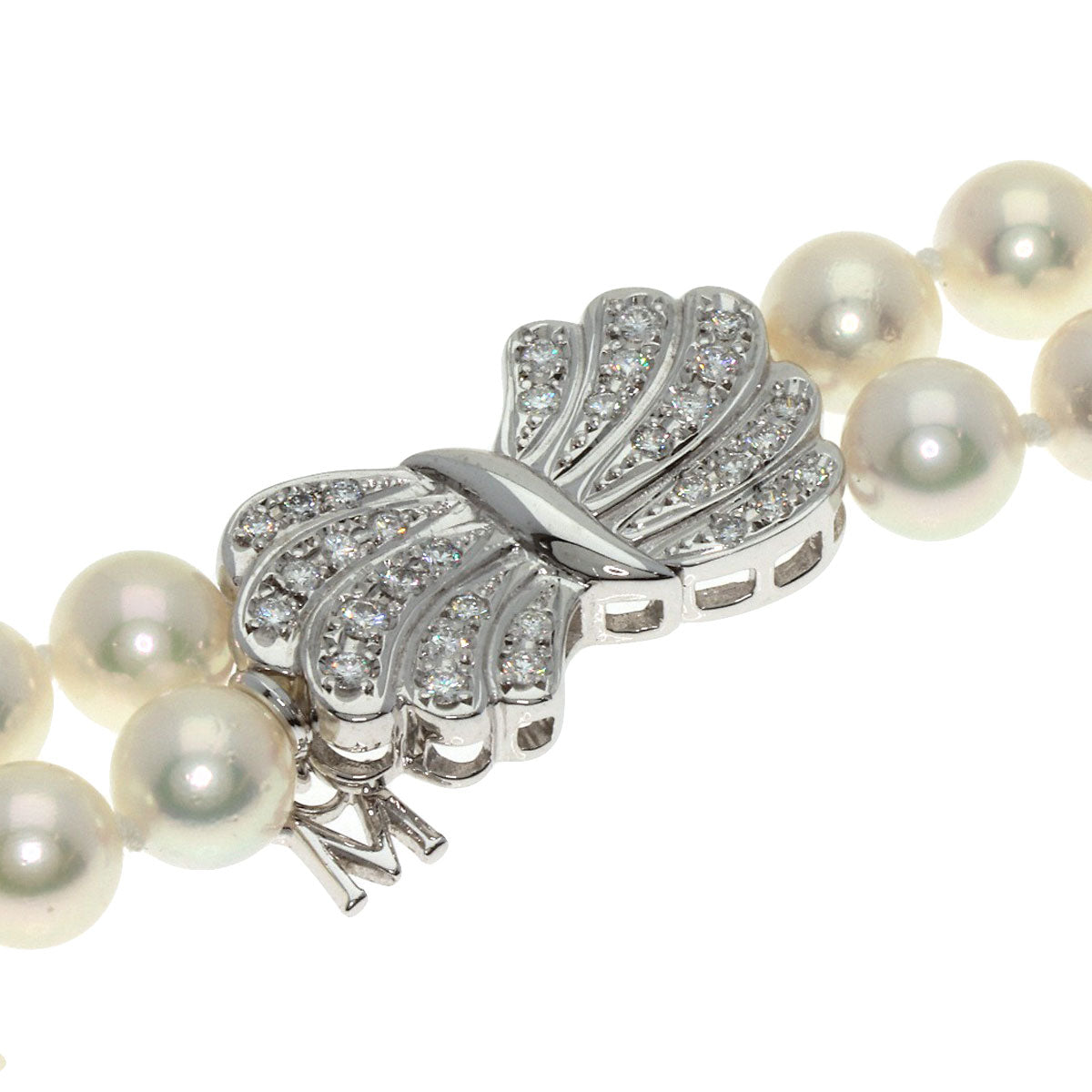 MIKIMOTO Pearl Pearl 2 series Necklace K18 White Gold Ladies [Used]