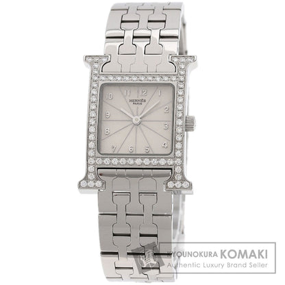 HERMES H Watch Bezel Diamond Watches HH1.230 Stainless Steel/Stainless Steel Ladies