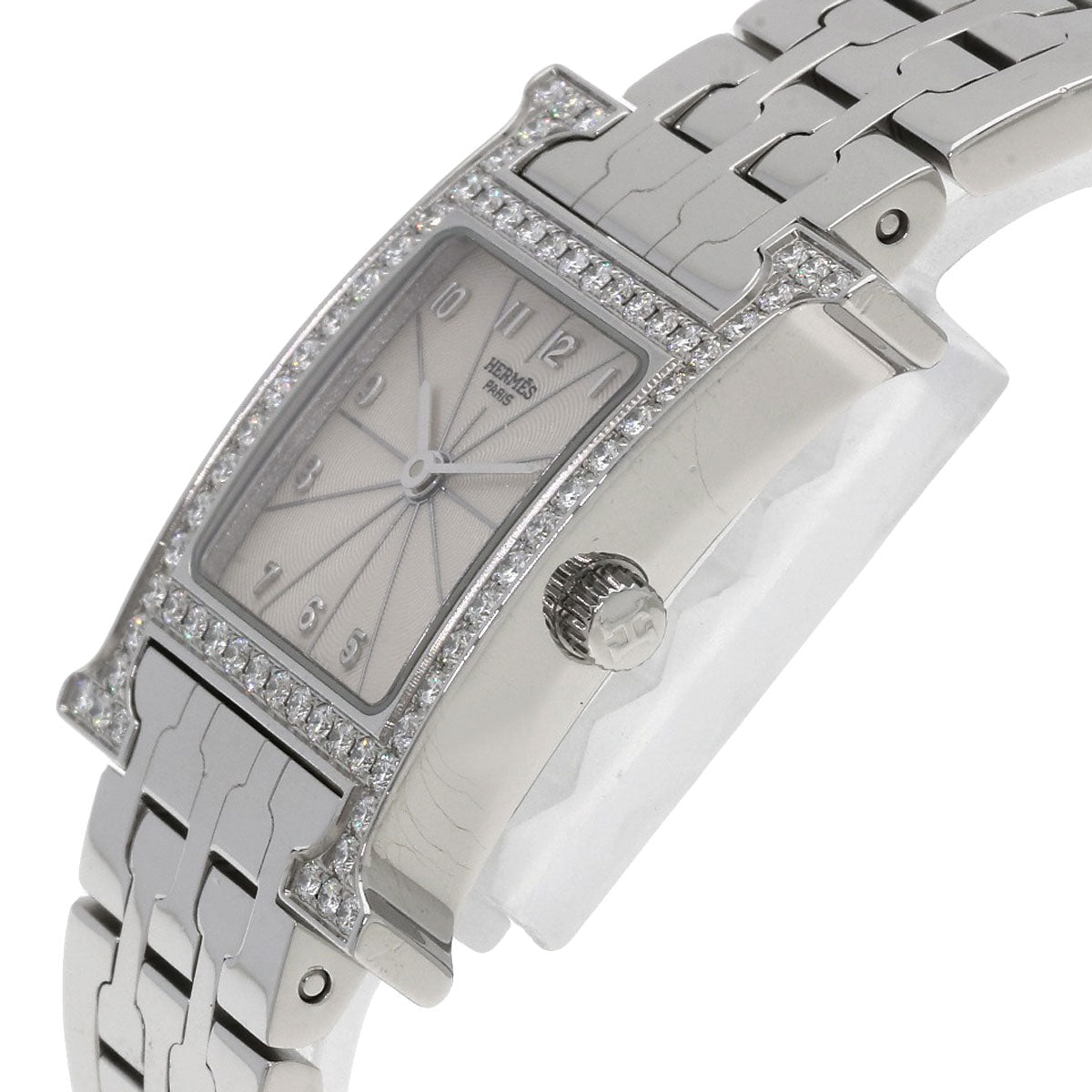 HERMES H Watch Bezel Diamond Watches HH1.230 Stainless Steel/Stainless Steel Ladies